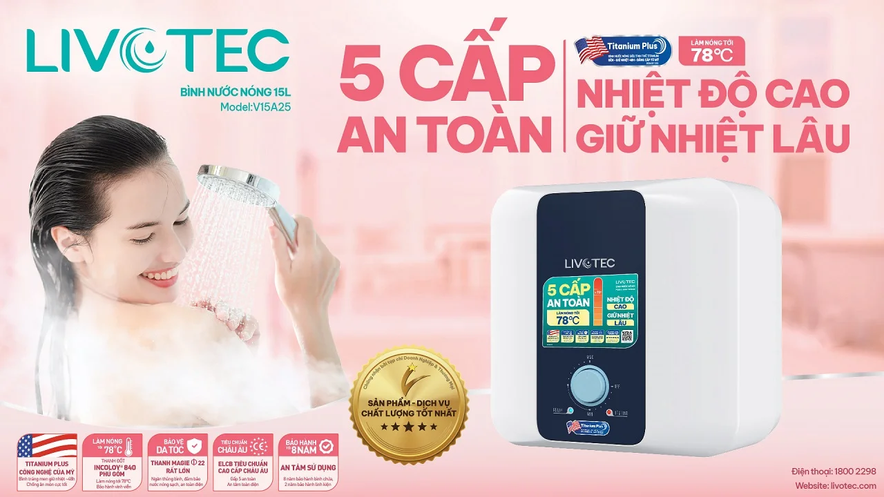 B&igrave;nh nước n&oacute;ng gi&aacute;n tiếp Livotec LWH-V15A25