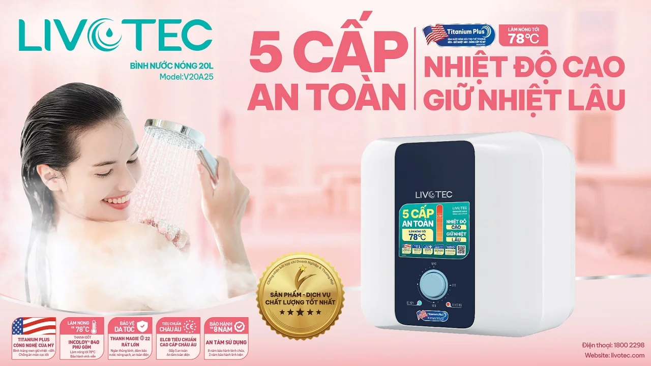 B&igrave;nh nước n&oacute;ng gi&aacute;n tiếp Livotec LWH-V20A25