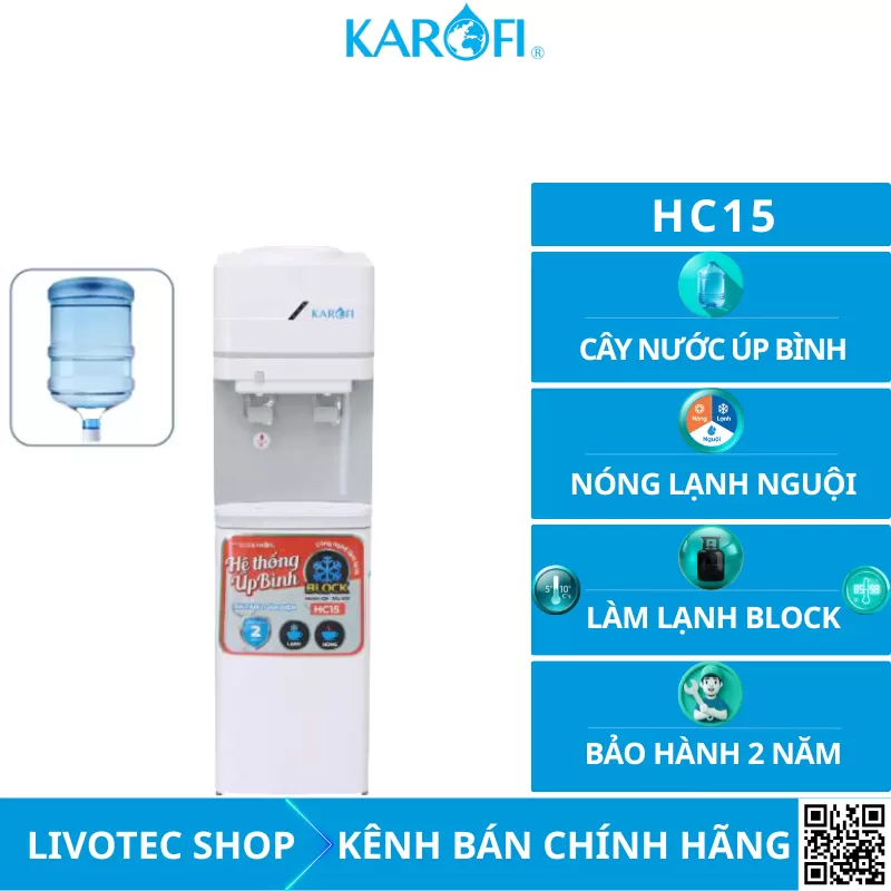 Cây nước nóng lạnh Karofi úp bình HC15