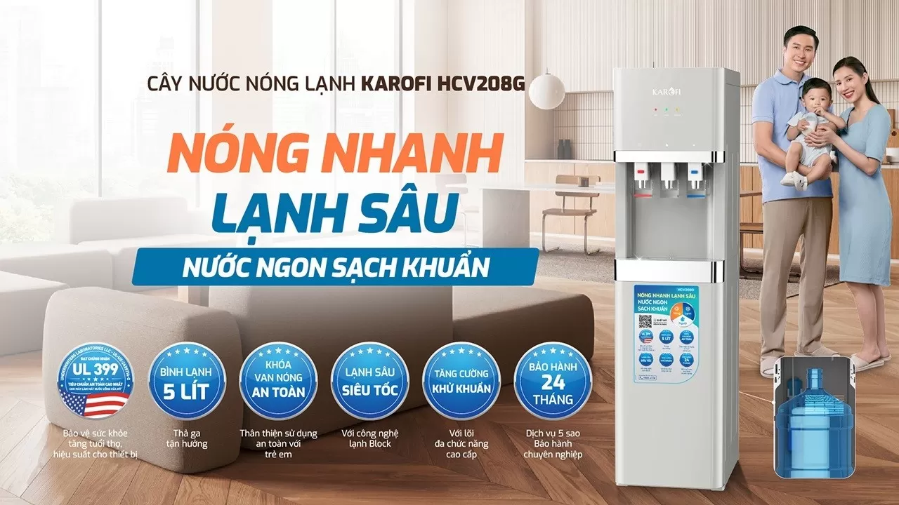 Cây nước nóng lạnh Karofi HCV208G