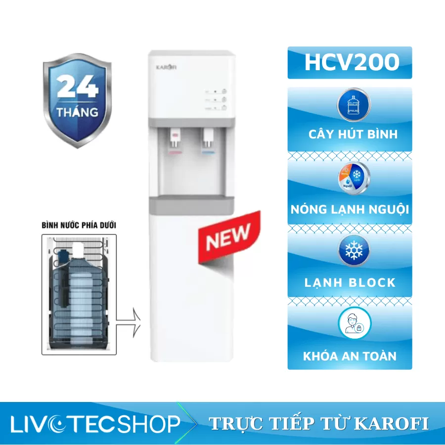 Cây nước nóng lạnh nước hút bình HCV200