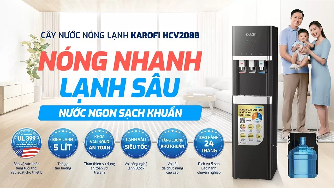 Máy Nóng Lạnh Karofi HCV208B