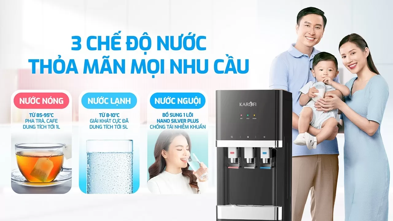 Cây nước nóng lạnh Karofi HCV208B 