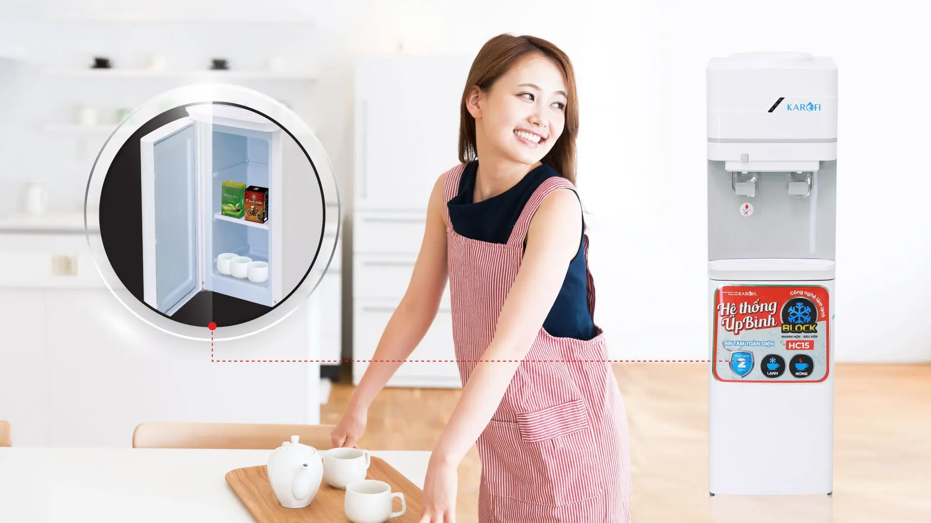 Cây nước nóng lạnh Karofi úp bình