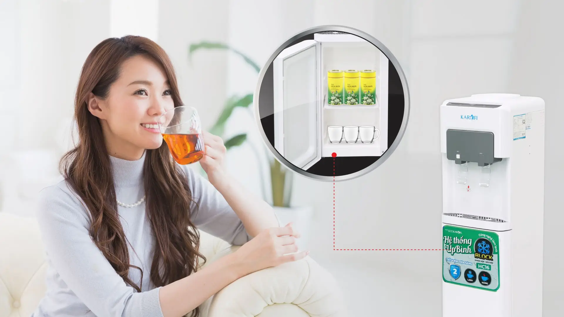 Cây nước nóng lạnh Karofi úp bình