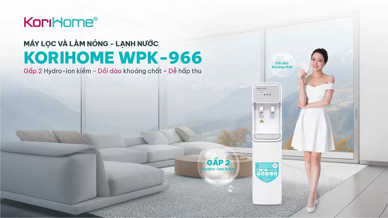 Máy lọc nước nóng lạnh Korihome WPK-966