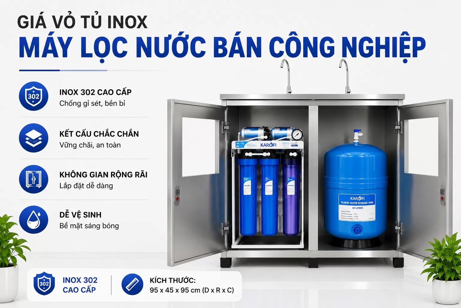 Gi&aacute; Vỏ Tủ Inox M&aacute;y Lọc Nước B&aacute;n C&ocirc;ng Nghiệp Ch&iacute;nh H&atilde;ng