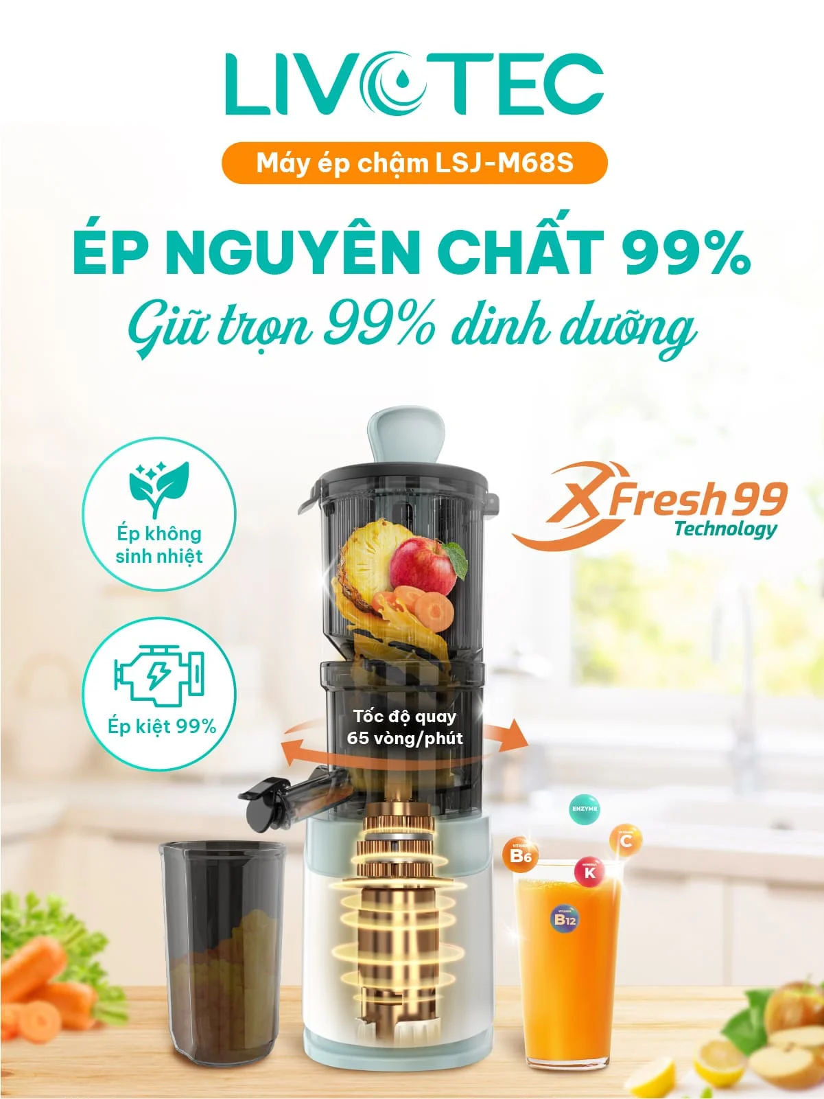 Ép lạnh XFresh99 – Giữ trọn dưỡng chất
