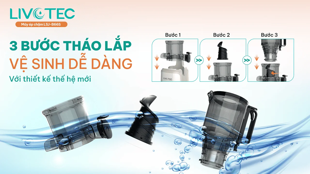 Tháo lắp chỉ 3 bước – Vệ sinh nhanh gọn