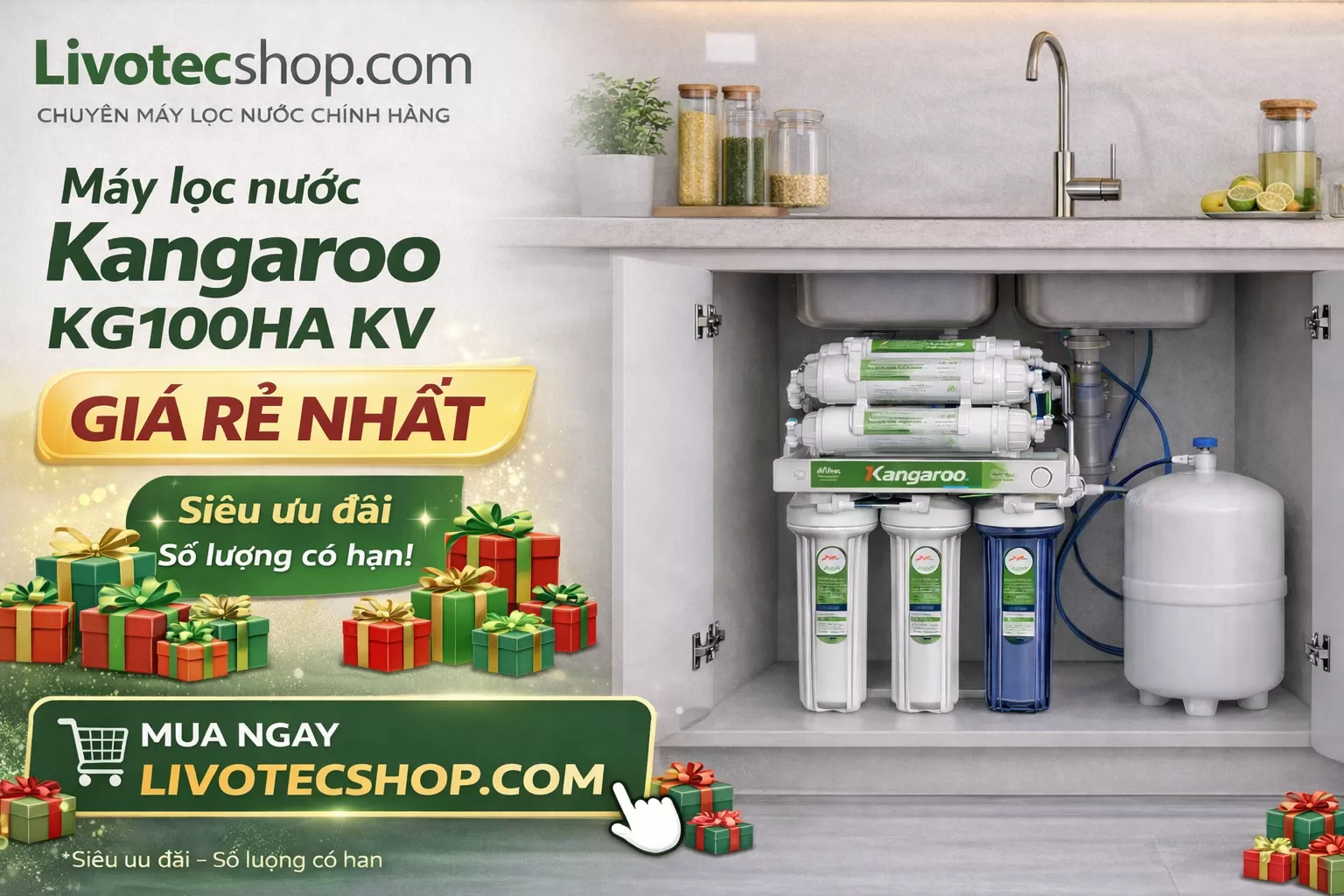 Gi&aacute; M&aacute;y lọc nước Kangaroo KG100HA KV