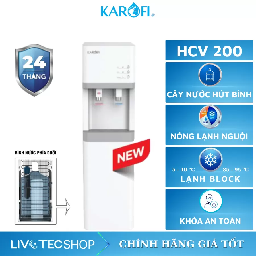 Cây nước nóng lạnh nước hút bình HCV200