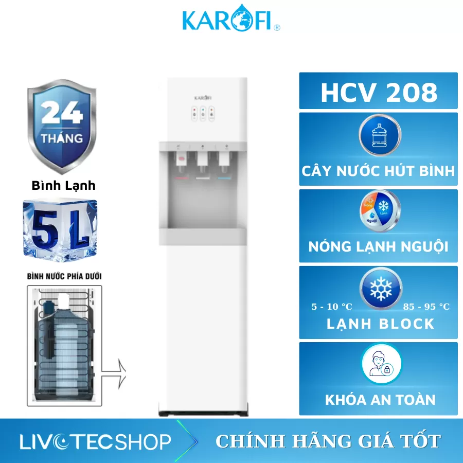 Cây nước nóng lạnh nguội Karofi HCV208