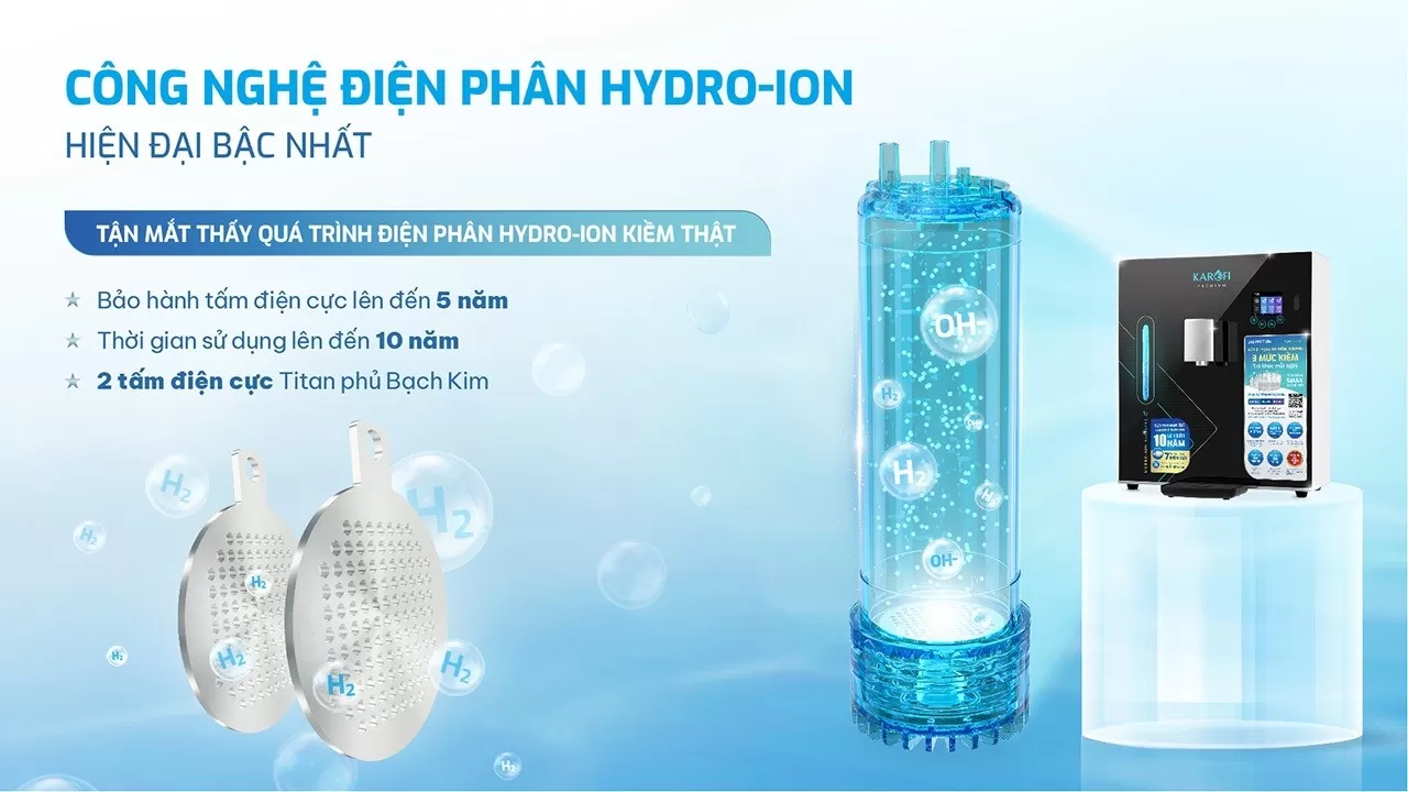 Máy lọc nước Hydro-ion kiềm Karofi DA8 PREMIUM