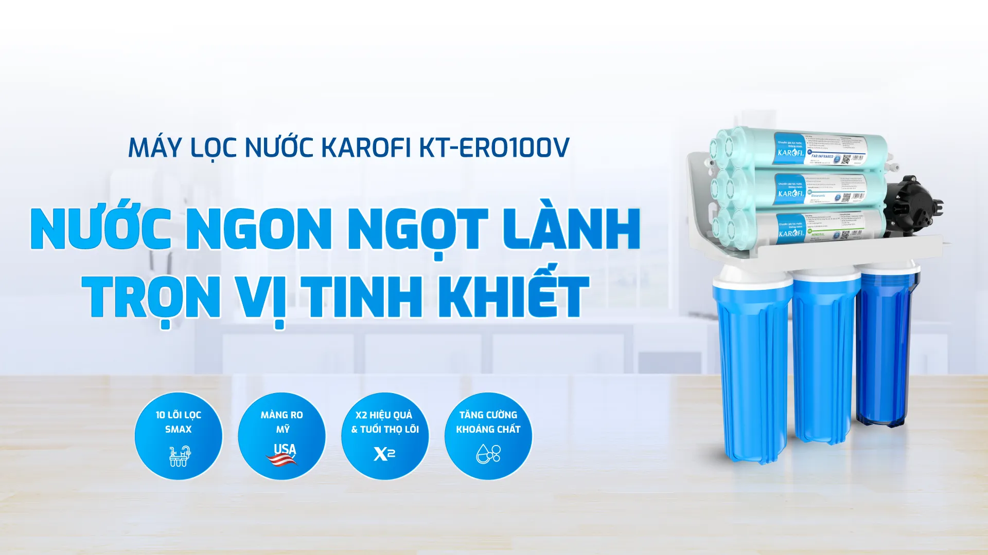 M&aacute;y lọc nước Karofi KT-ERO100V