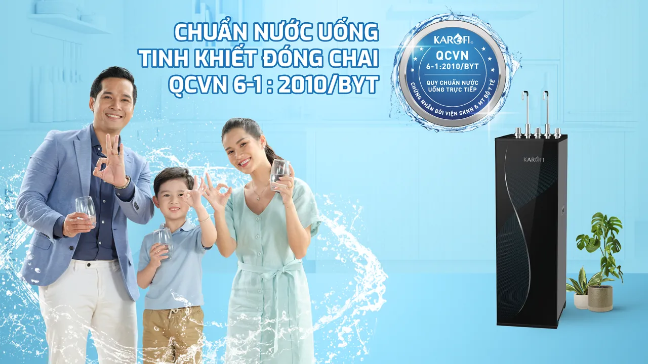 đạt chuẩn nước uống tinh khiết đóng chai QCVN 6-1:2010 BYT