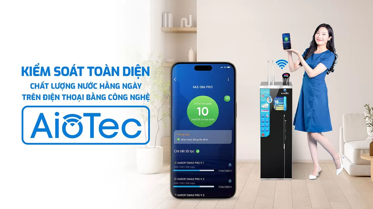 công nghệ thông minh AioTec - Giám sát chất lượng nước từ xa thông qua màn hình LED