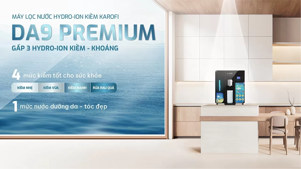 Máy lọc nước Hydro-ion kiềm Karofi DA9 PREMIUM