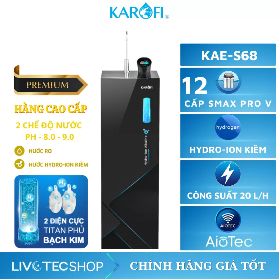 Máy lọc nước Hydro-ion kiềm Karofi KAE-S68