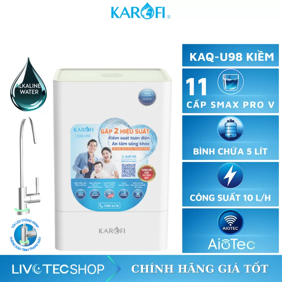 Máy lọc nước Karofi KAQ-U98 hydrogen Akline