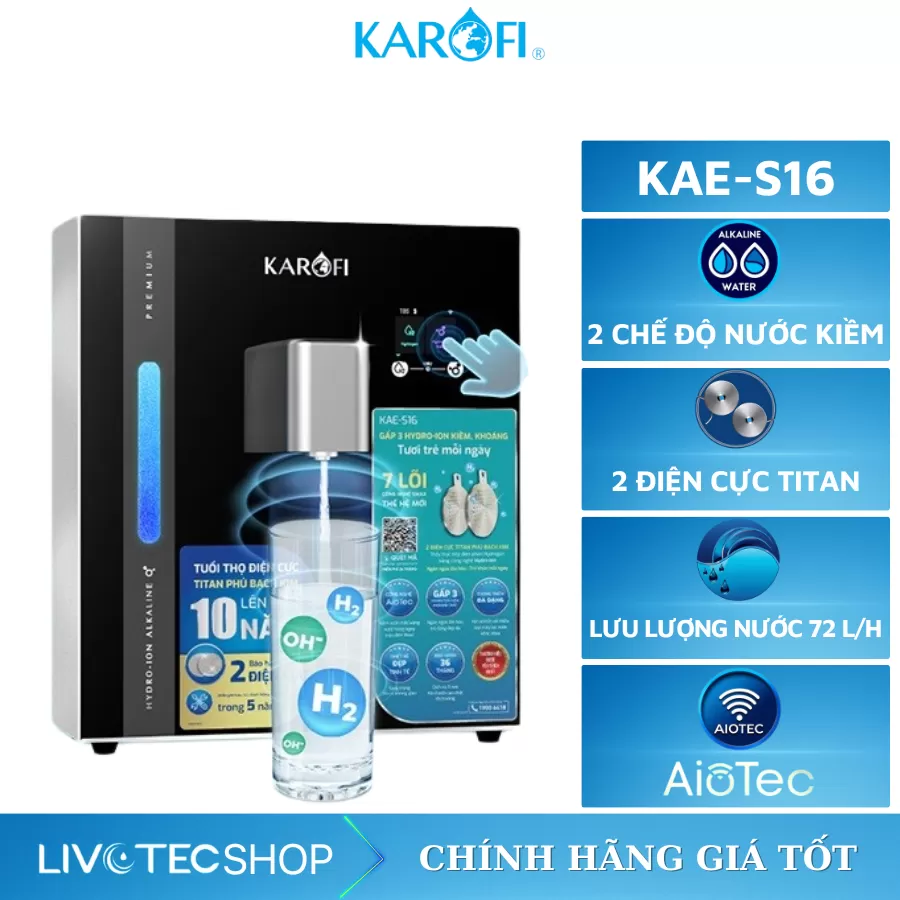 Máy chuyển đổi Hydro-ion kiềm Karofi KAE-S16