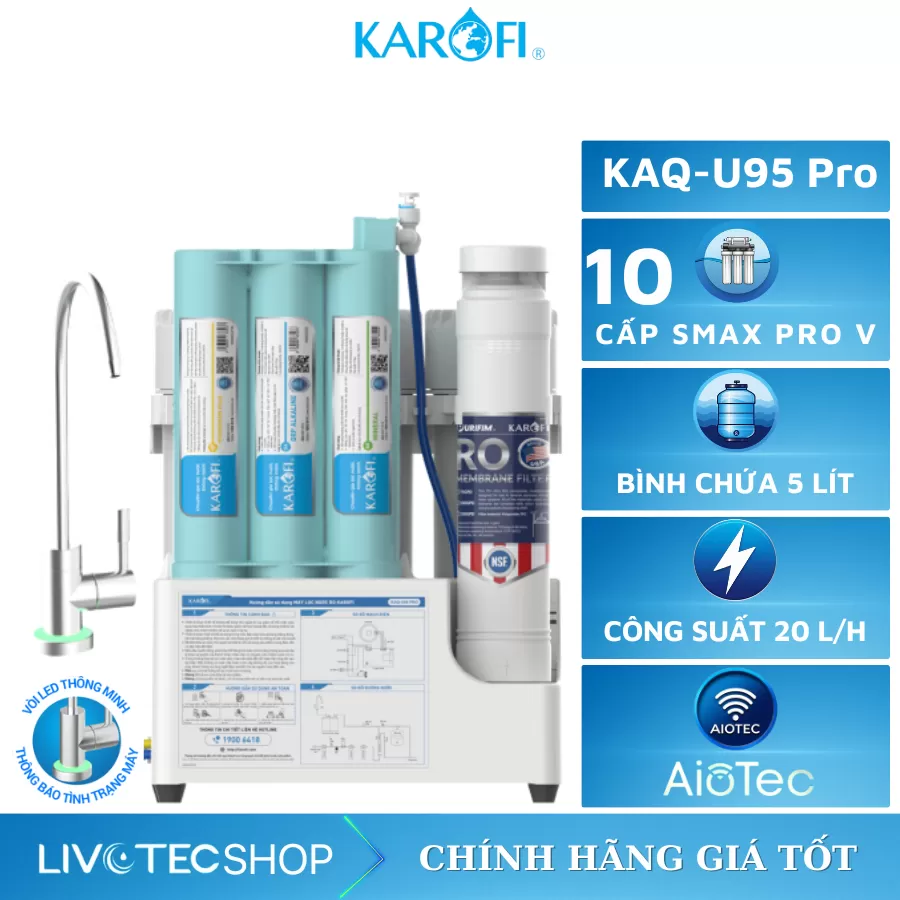 Máy lọc nước RO Karofi KAQ-U95 Pro