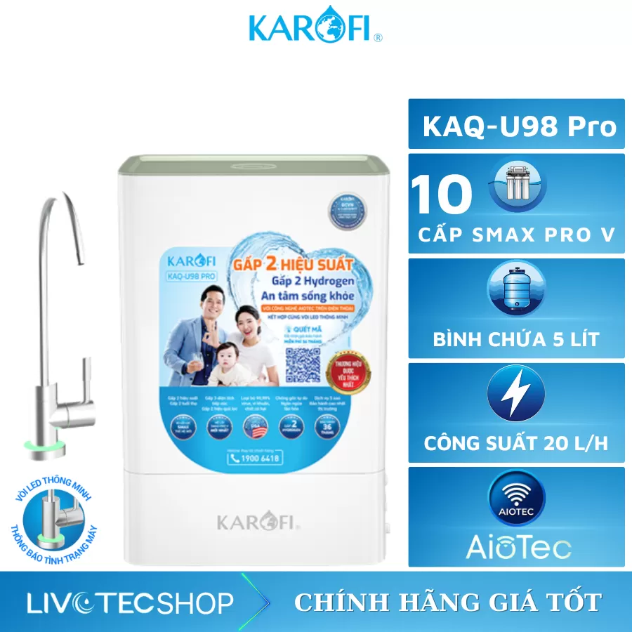 Máy lọc nước RO Karofi KAQ-U98 PRO