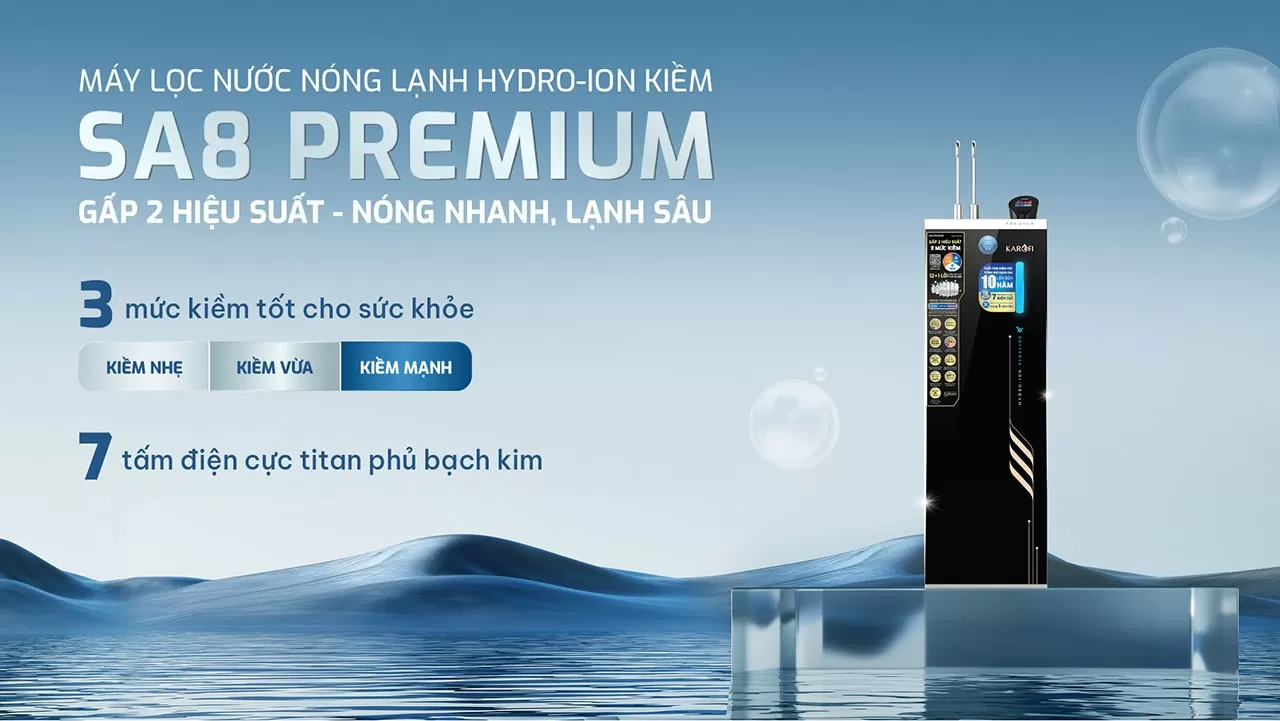 Máy lọc nước nóng lạnh Karofi SA8 PREMIUM