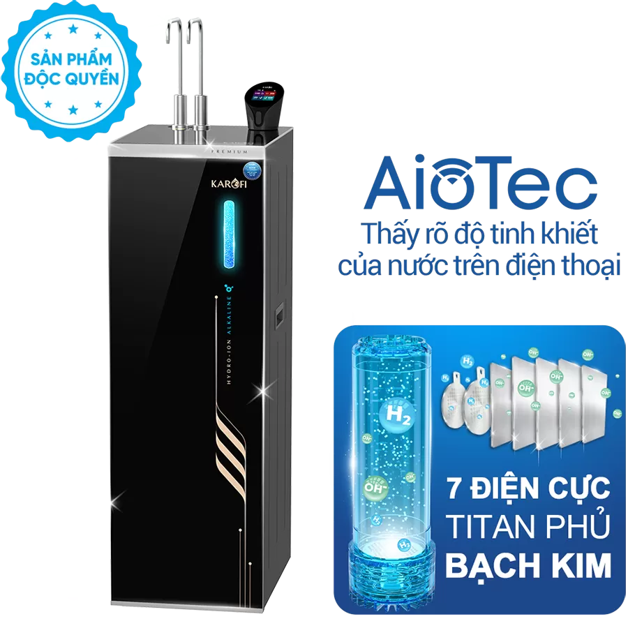 Máy lọc nước nóng lạnh Hydro-ion Kiềm Karofi SA8 PREMIUM
