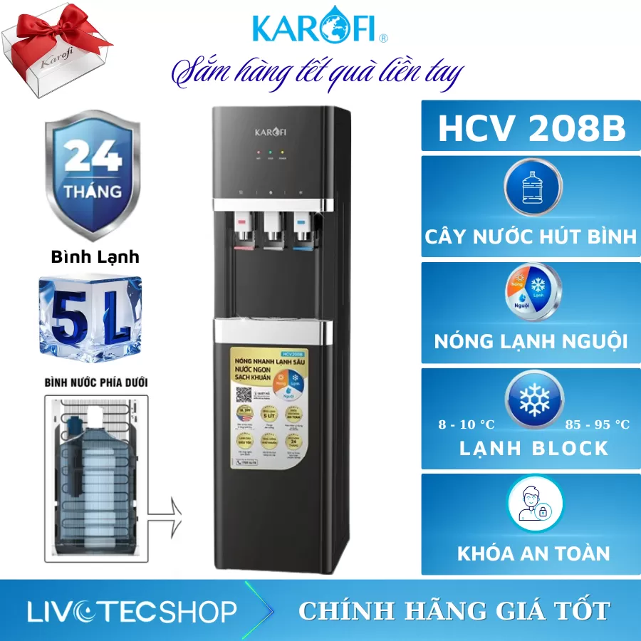 Cây nước nóng lạnh Karofi HCV208B