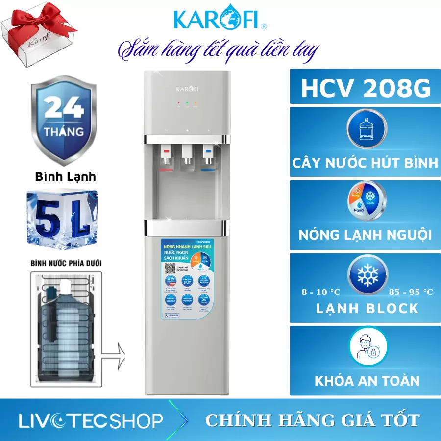 Cây nước nóng lạnh Karofi HCV208G
