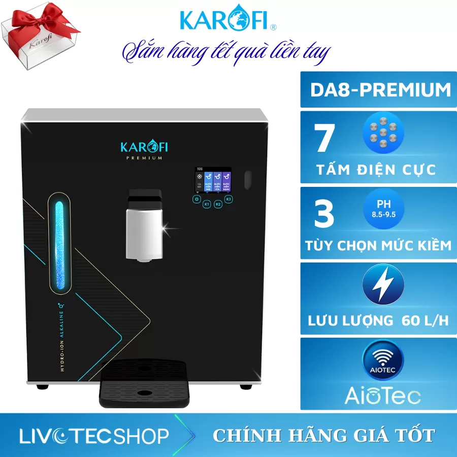 Máy lọc nước Hydro-ion kiềm Karofi DA8 PREMIUM