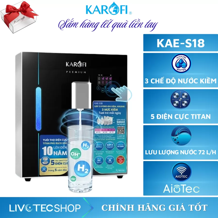 Máy chuyển đổi Hydro-ion kiềm Karofi KAE-S18