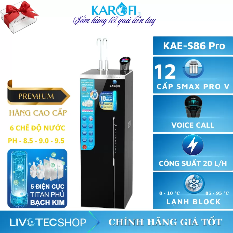 Máy lọc nước nóng lạnh Karofi KAE-S86 PRO