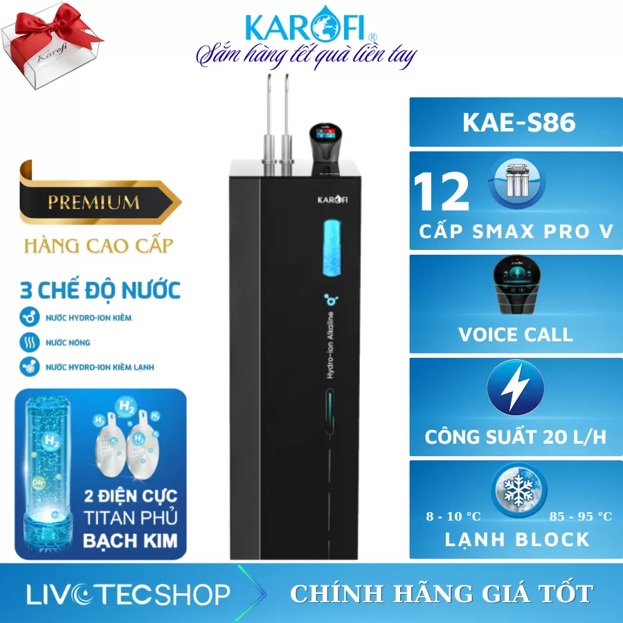 Máy lọc nước nóng lạnh Karofi KAE-S86