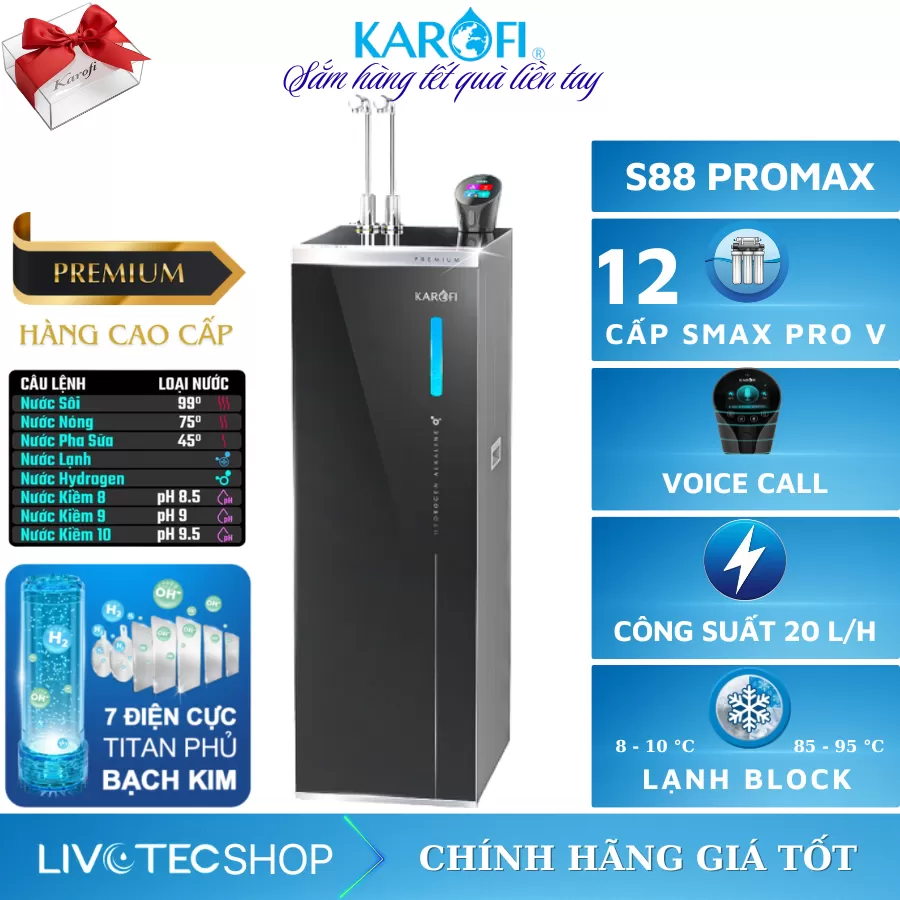 Máy lọc nước nóng lạnh Karofi KAE-S88 PROMAX