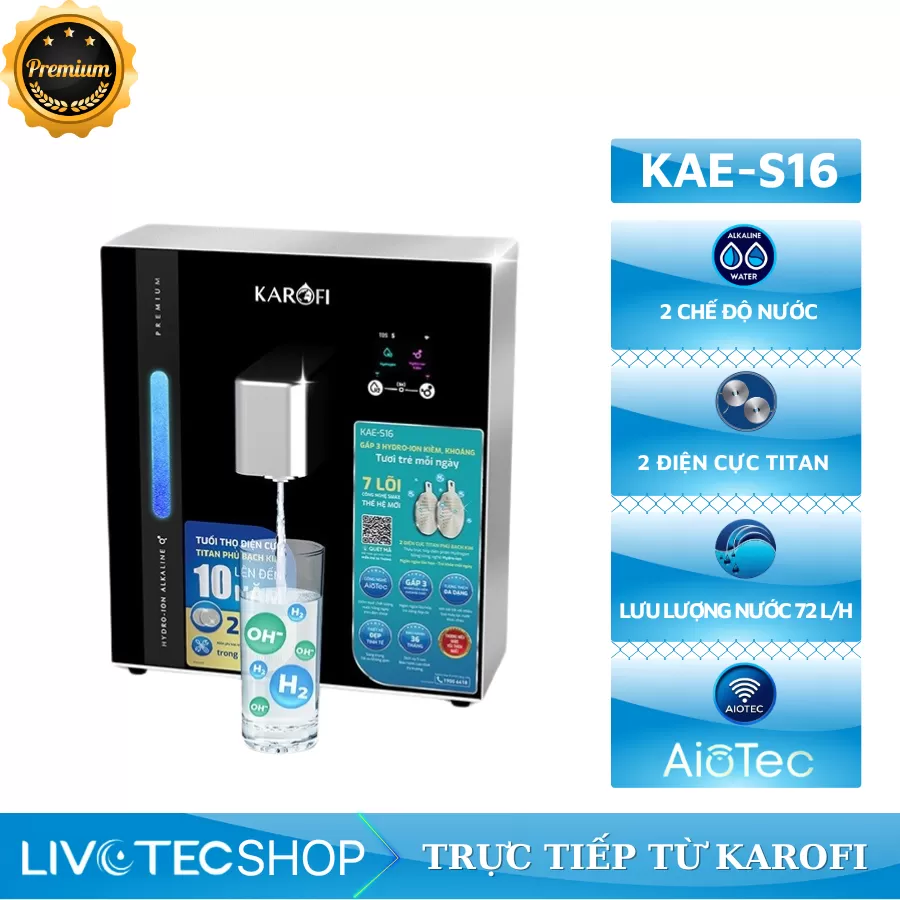 Máy chuyển đổi Hydro-ion kiềm Karofi KAE-S16