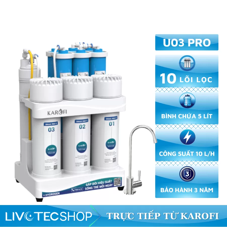 Máy lọc nước RO Karofi KAQ-U03 Pro