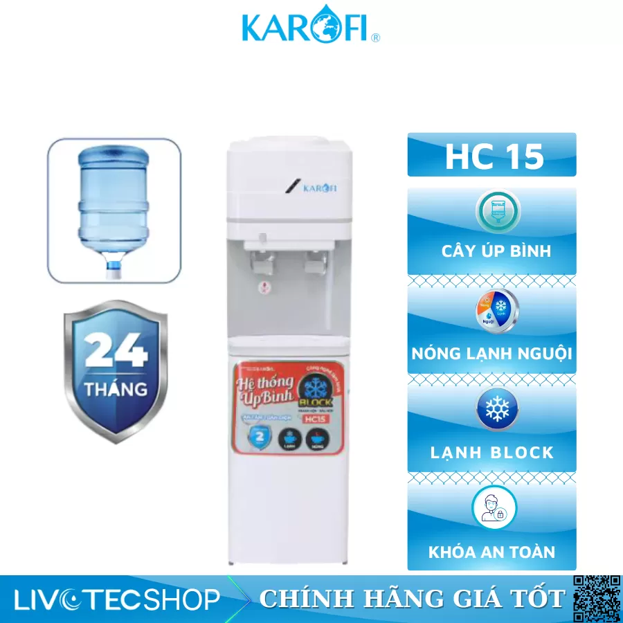 Cây nóng lạnh Karofi úp bình HC15