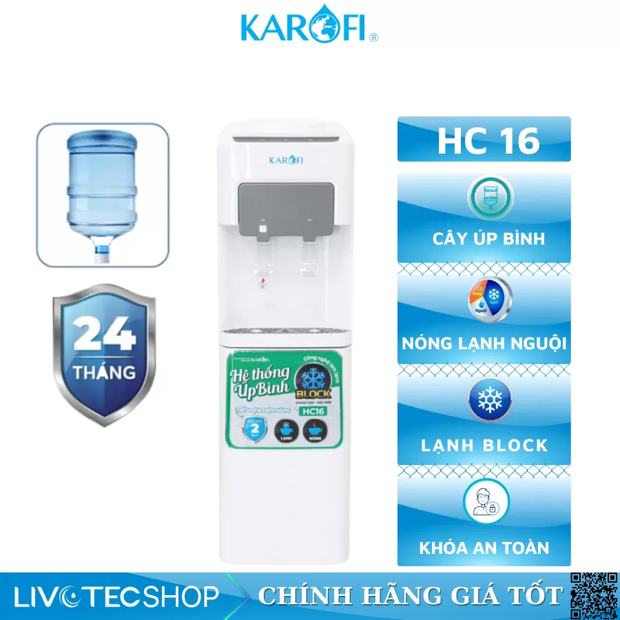Cây nóng lạnh Karofi úp bình HC16