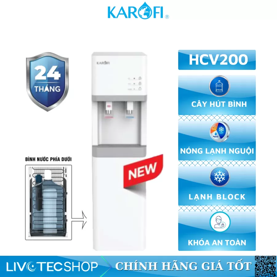Cây nước nóng lạnh nước hút bình HCV200