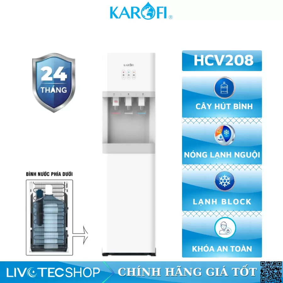 Cây nước nóng lạnh nguội Karofi HCV208