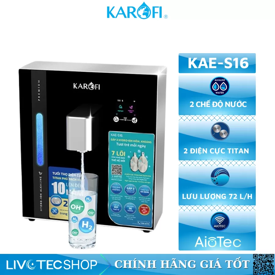 Máy chuyển đổi Hydro-ion kiềm Karofi KAE-S16