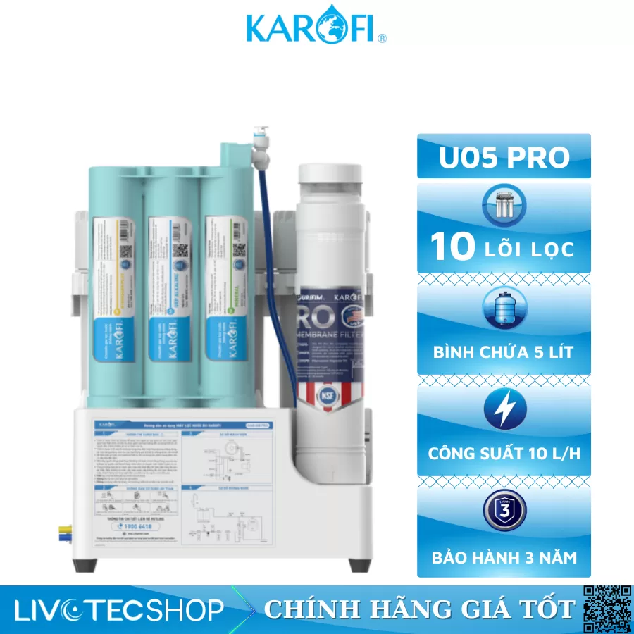 Máy lọc nước để gầm Karofi KAQ-U05 Pro