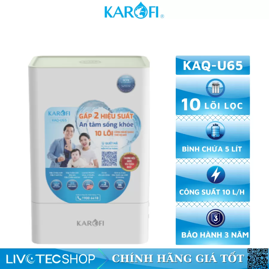 Máy lọc nước RO Karofi KAQ-U65