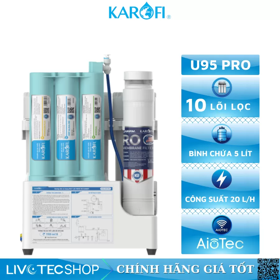 Máy lọc nước RO Karofi KAQ-U95 Pro