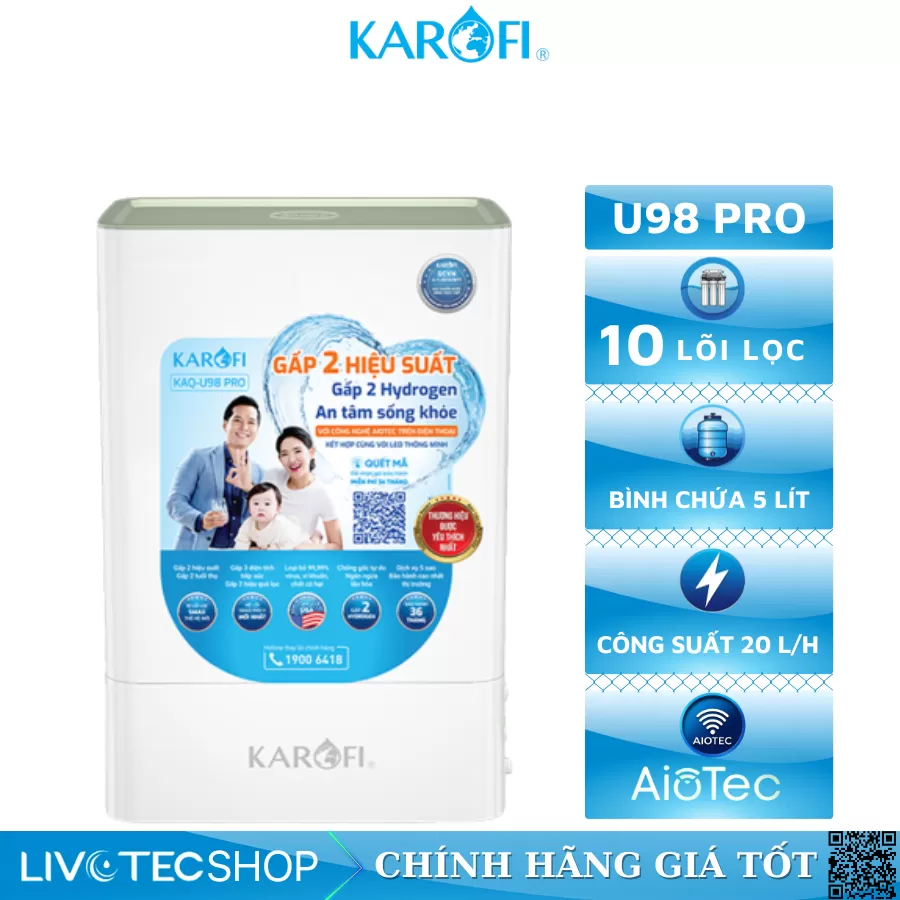Máy lọc nước RO Karofi KAQ-U98 PRO