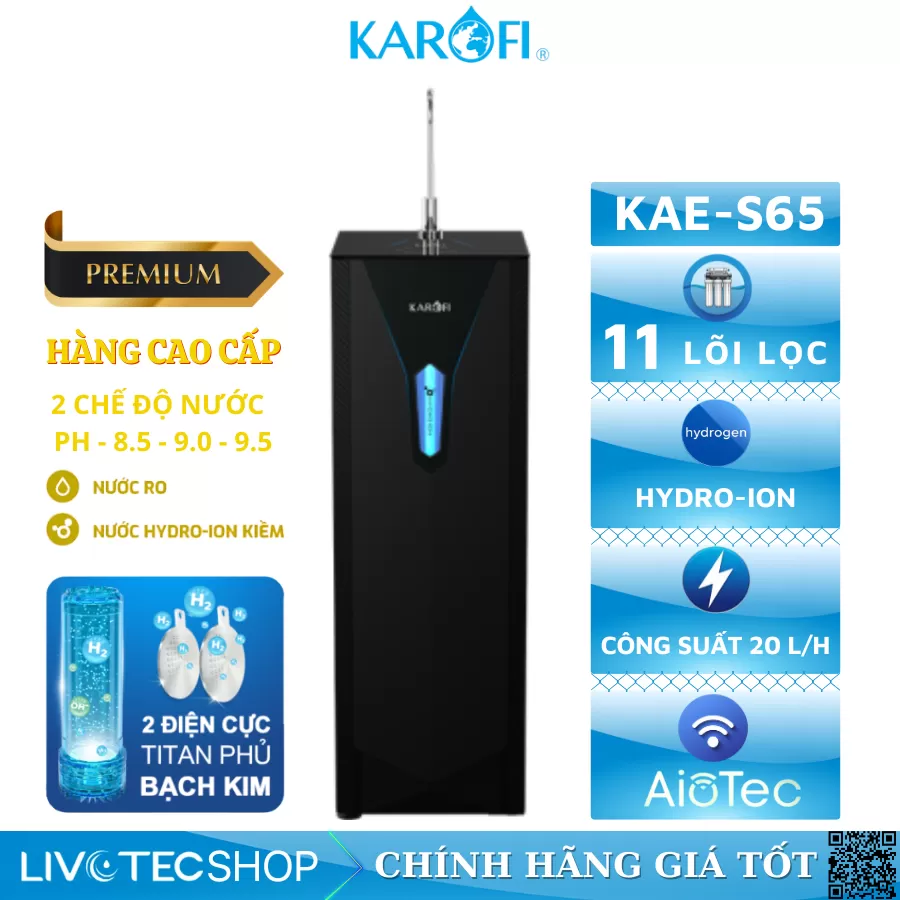 Máy lọc nước Hydro-ion kiềm Karofi KAE-S65