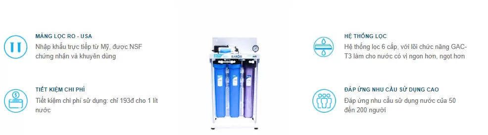 Máy lọc nước bán công nghiệp Karofi KB50