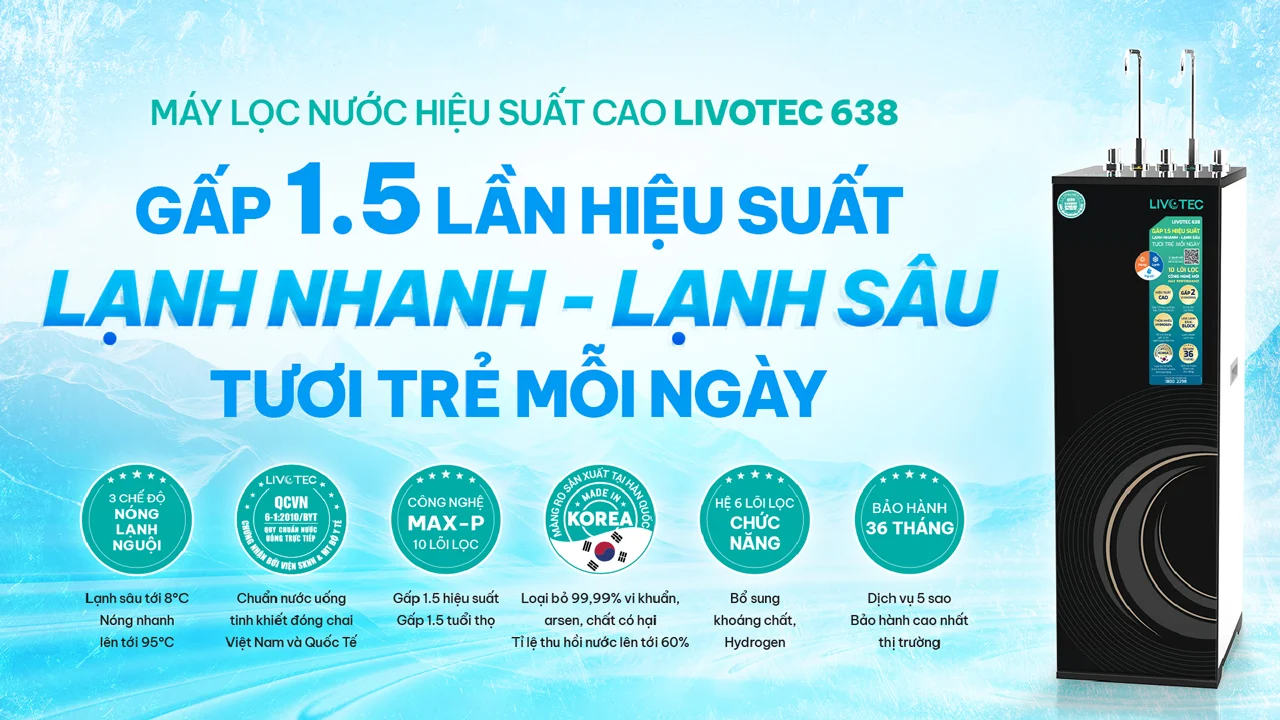 Máy lọc nước nóng lạnh Livotec 638