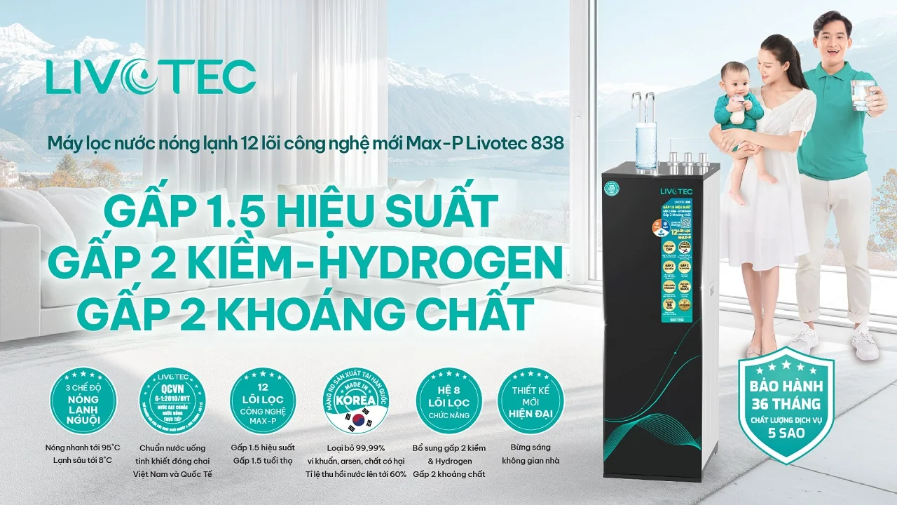 Máy lọc nước nóng lạnh Livotec 838